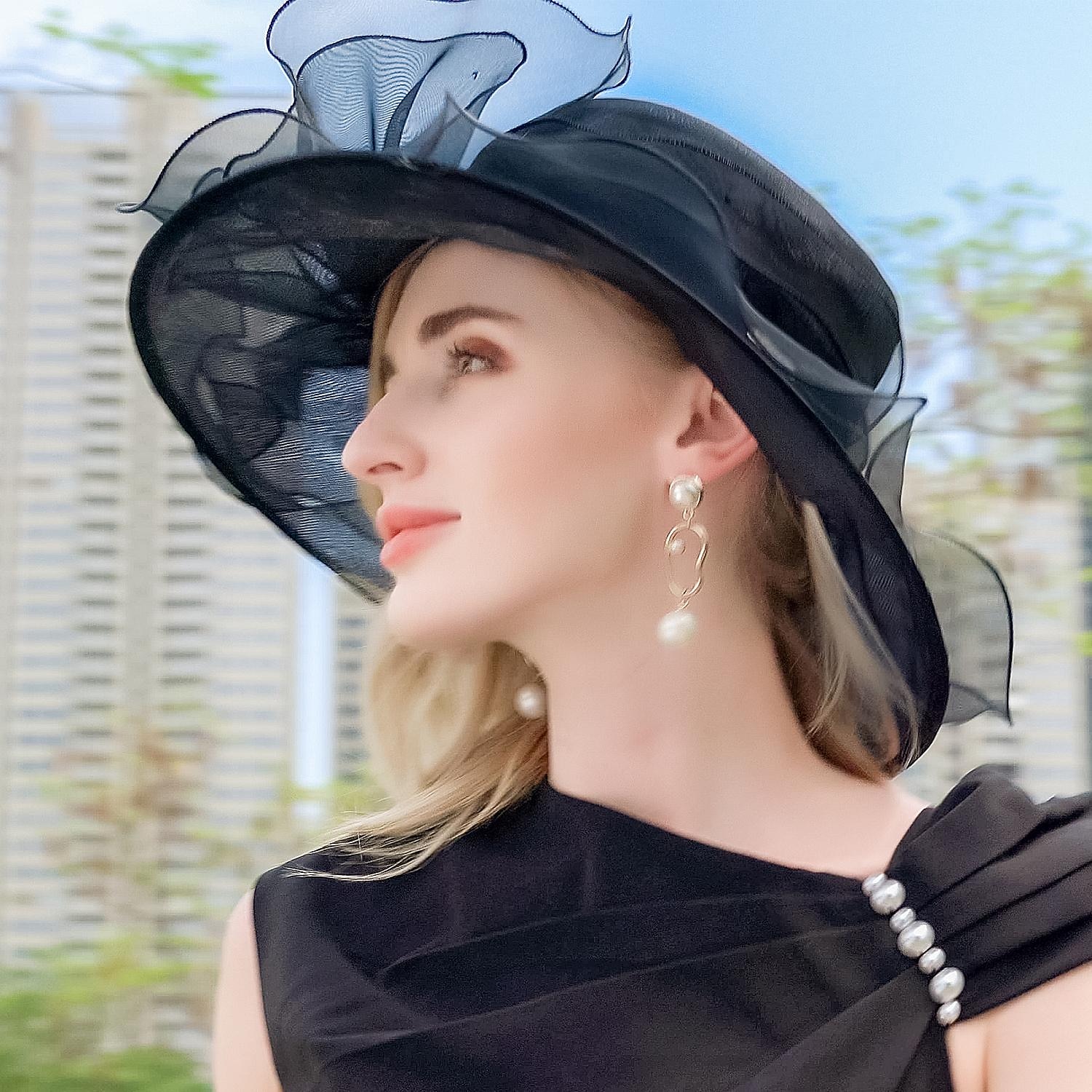 Chapéus de seda gelo bowler/cloche chapéu de sol casual chá festa elegante simples romântico com emenda headpiece headwear de 2026 por $34.99 –P6