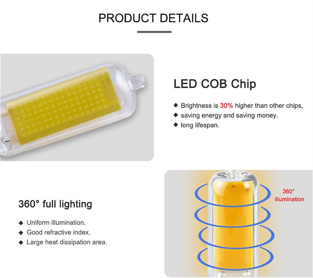 10pcs Dimmable Mini G9 LED Lamp 3W 7W 9W AC 220V 110V LED Corn Bulb COB 360 Beam Angle Replace Halogen Chandelier Lights 2025 - $29.99 –P4