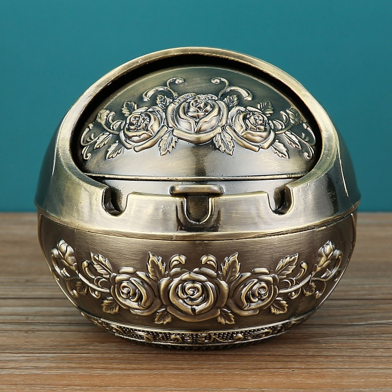 scrumieră ornament de capac vintage rezistentă la vânt, țigară retro decorativă metalică, gadget-uri țigări masă în aer liber trabucuri scrumiere de interior 2025 - $15.49 –P8