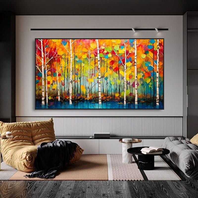 Peinture à l'huile faite à la main toile mur art décoration 3d couteau à palette paysage d'érable pour la décoration intérieure roulé sans cadre peinture non étirée de 2025 ? $83.99 –P7