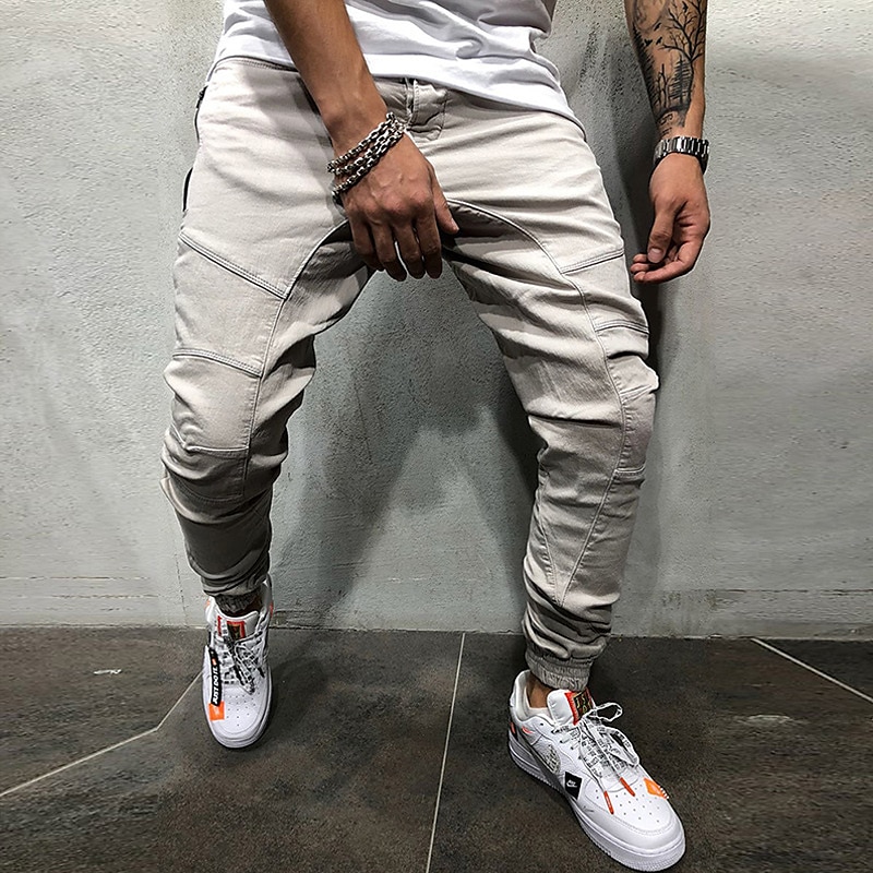 Men's Cargo Pants Trousers Track Pants Jogging Pants Outdoor Athleisure Daily Sports Soft Comfortable Pocket Drawstring Elastic Waist Plain Full Length Fashion Casual Activewear Black Khaki 2025 - $21.99 –P8