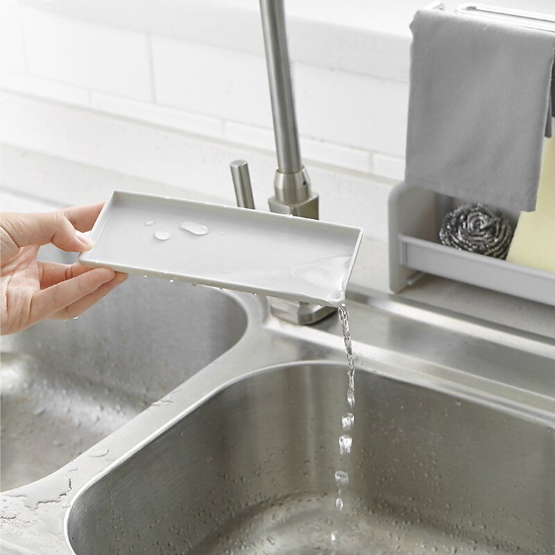 Porta stracci da cucina, porta strofinacci, scarico per lavabo, organizer per spugna, porta sapone, portaoggetti multifunzione, strumenti per il bagno e la cucina del 2025 a $13.99 –P4
