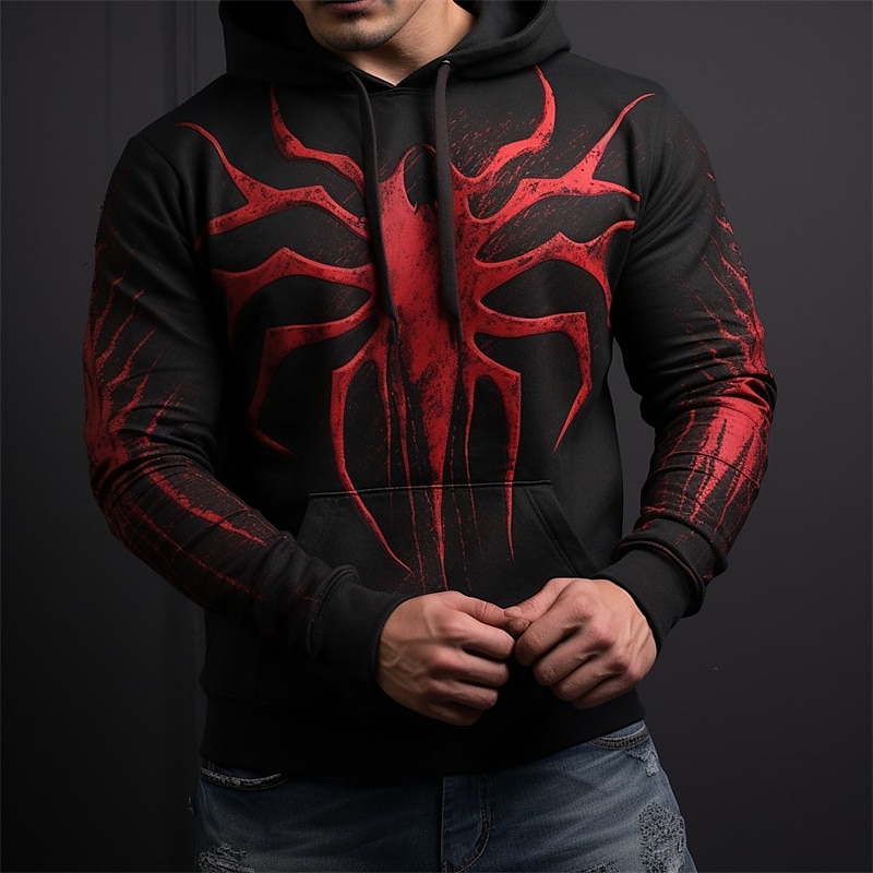 Homens Gráfico Diabo Moletom Moletons Moletom Manga Longa Moletom com capuz Com Capuz Moda Impressão 3D Esportes Feriado Férias Vermelho Vermelho Escuro Imprimir Bolso frontal Primavera & Outono de 2025 por $31.99 –P2