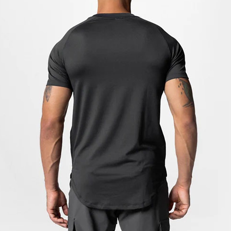 Voor heren T-shirt Fitnessshirt Basketbalshirt Atletische overhemden Strakke ronde hals Korte mouw Sport & Outdoor Vakantie Uitgaan Casual / Dagelijks Snel Drogend Zweetafvoerend Ademend Zacht Effen 2025 - $16.49 –P5