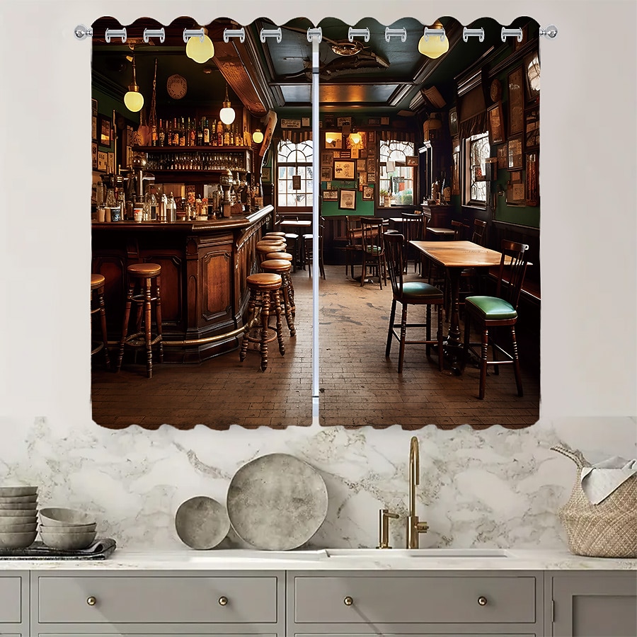 2 paneler vintage bargardin draperier mörkläggningsgardin för vardagsrum sovrum kök fönster behandlingar värmeisolerat rum mörkläggning 2025 - $39.99 –P17