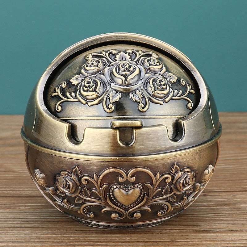 scrumieră ornament de capac vintage rezistentă la vânt, țigară retro decorativă metalică, gadget-uri țigări masă în aer liber trabucuri scrumiere de interior 2025 - $15.49 –P9