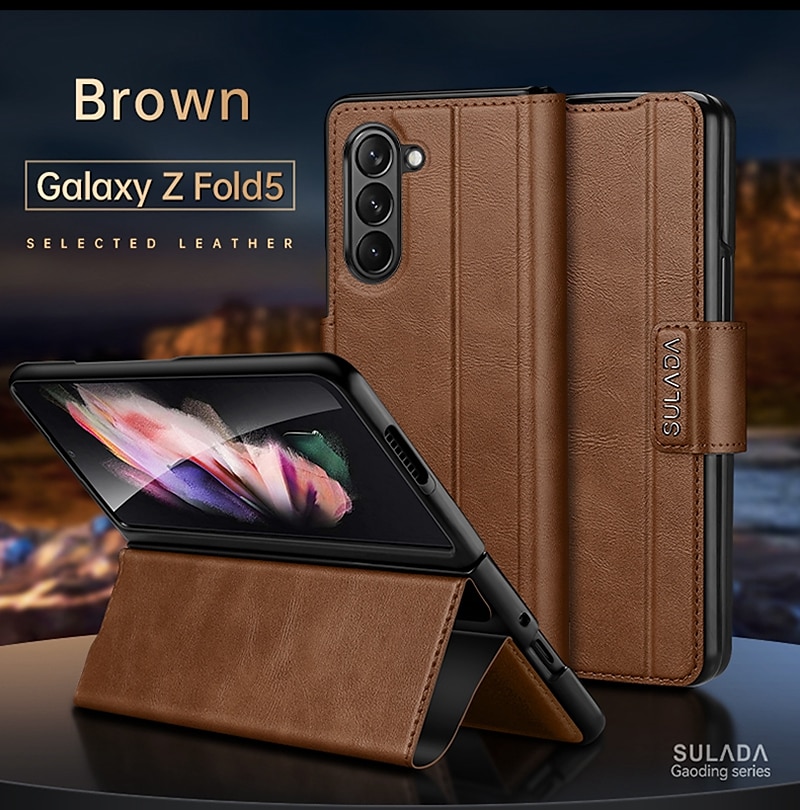Phone Case For Samsung Galaxy Z Fold 6 Z Fold 5 Z Fold 4 Z Fold 3 Z Fold 2 Back Cover with Stand Holder Magnetic Shockproof Retro TPU PU Leather 2025 - $29.99 –P16