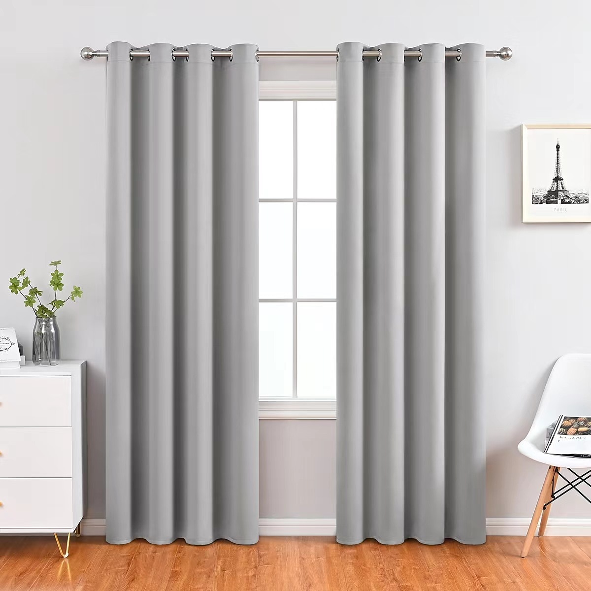 Cortina blackout cinza com 1 painel, cortinas com isolamento térmico para quarto e sala de estar, série ikea de 2025 por $19.99 –P16