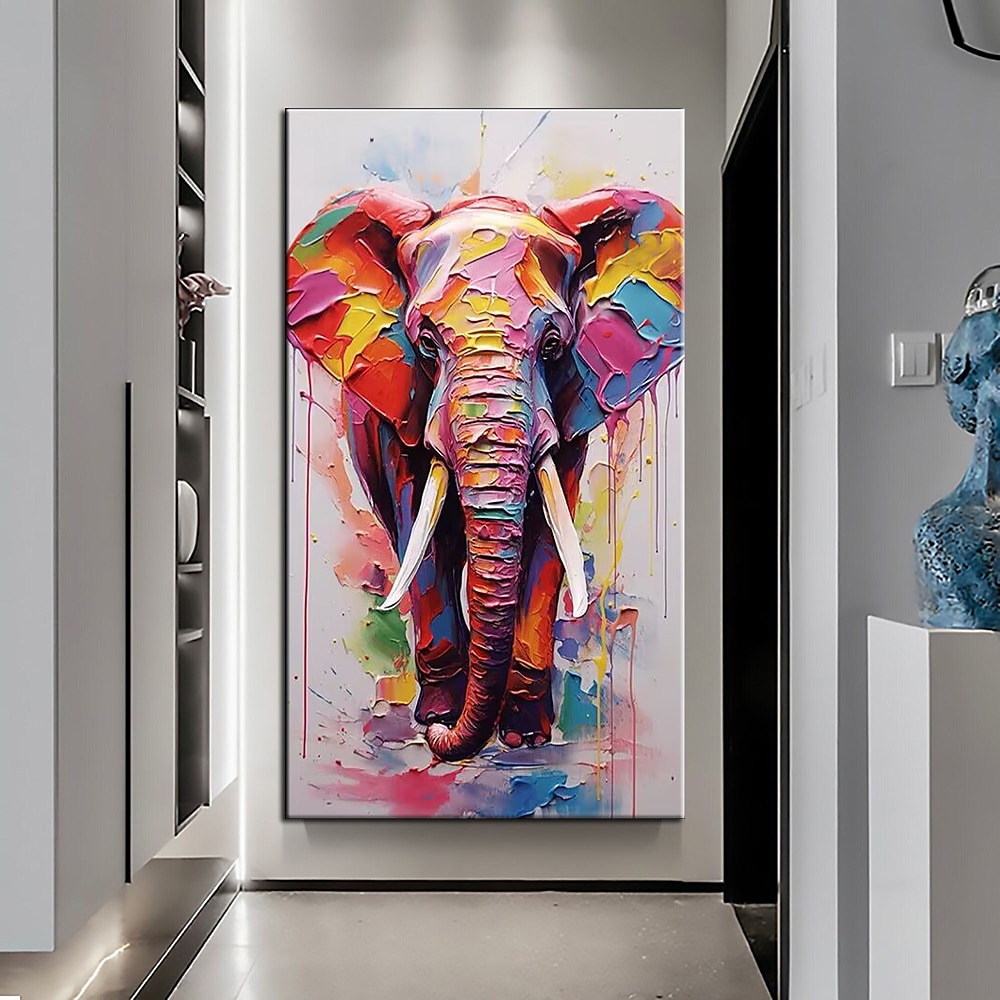 Hecho a mano Pintura al óleo pintada a colgar Pintada a mano Horizontal Abstracto Animales Moderno Sin marco interior  (sin marco) 2026 - $51.99 –P3