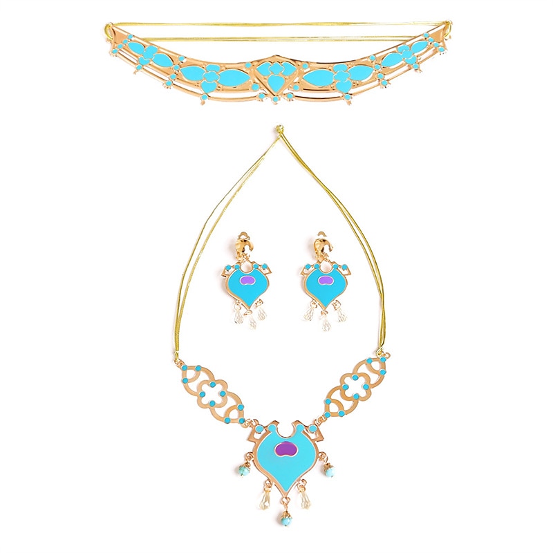 aladdin jasmine prințesă combinație de bijuterii pentru copii noul halloween cos accesorii colecție jasmine 2025 - $18.49 –P8