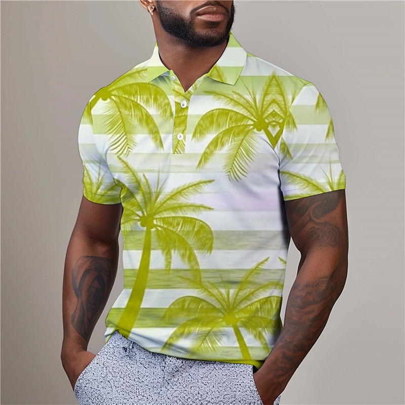 Kentucky Derby Miesten Havaijilaiset poolopaidat Golfpaita Lyhythihainen Poolopaidat Kauluspaidat Vapaa-aika Ranta-asut Lomavaatteet Trooppiset vaatteet Juhla-asut Napit 3D-tulostus Kesä Järven 2025 - $22.99 –P5