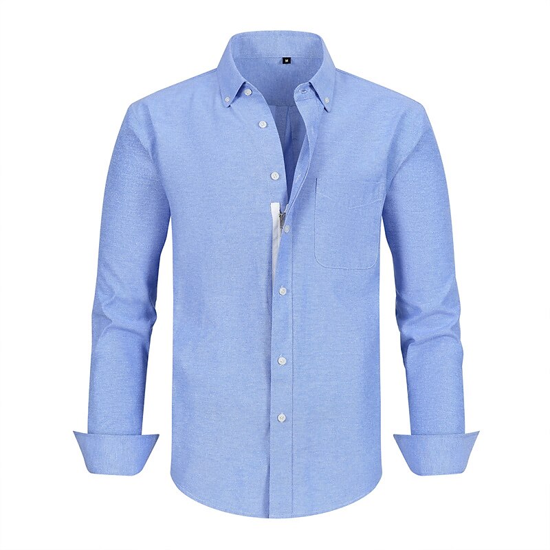 Homme Chemise Chemise habillée Uni Bureau & Carrière Fête de mariage Noir Blanche Rose dragée bleu marine manche longue Revers Printemps & Automne Vêtement Tenue de 2025 ? €34.99 –P10