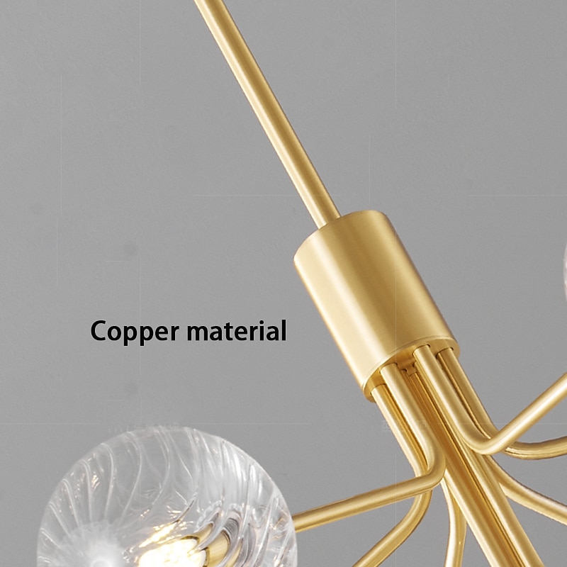 9-Licht 110 cm Laterne Desgin Insel Design Pendelleuchten Kupfer Glas Künsterlischer Stil Stilvoll Messing Modern Nordischer Stil 110-120V 220-240V 2025 - $615.59 –P9