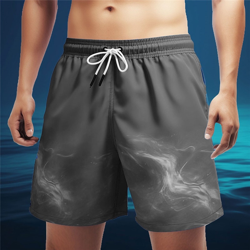 Homens Gradiente oceano Shorts de Natação Bermuda de Surf Calção de Banho Cintura Média Havaiana Casual Feriado Praia Com Cordão com forro de malha Cintura elástica Designer Roupa de 2025 por $17.99 –P4