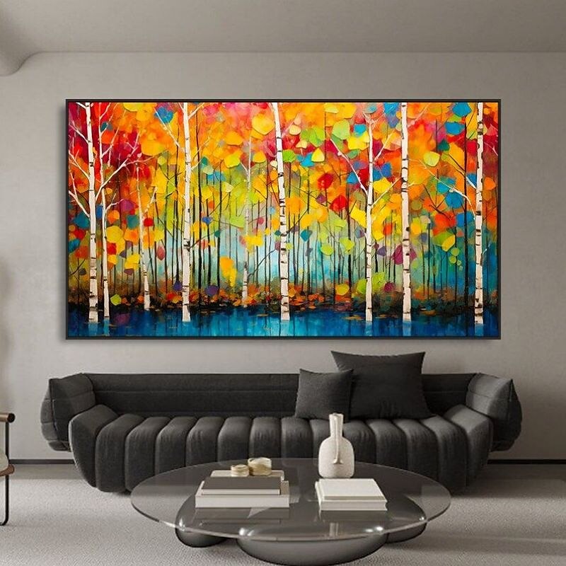 Peinture à l'huile faite à la main toile mur art décoration 3d couteau à palette paysage d'érable pour la décoration intérieure roulé sans cadre peinture non étirée de 2025 ? $83.99 –P6