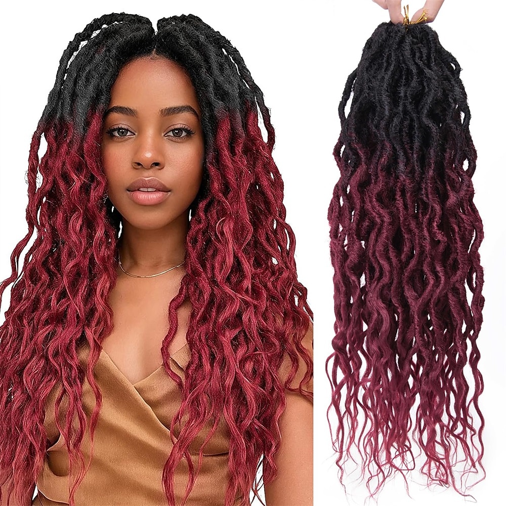 Faux Locs Crochet Hair For Black Women Soft Locs 24 Inch Goddess Crochet Hair Curly Ends Dreadlocks Boho Style Synthetic Braiding Hair Extensions 2025 - $58.99 –P11