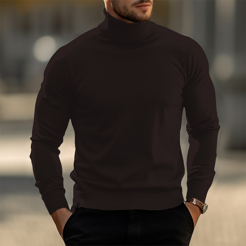 Per uomo Maglione di Natale Maglioni di Natale Dolcevita Maglione per le feste Maglione A Coste Maglia Top Regolari Lavorato a maglia Base Semplice Dolcevita Tenere al Caldo Moderno Contemporaneo del 2026 a $20.99 –P13