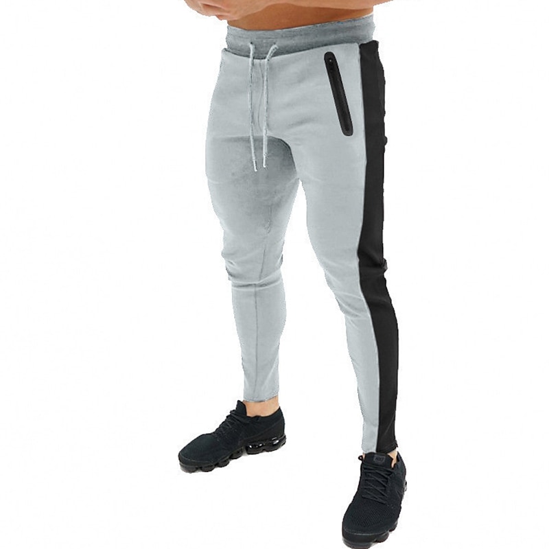 Men's Trousers Track Pants Jogging Pants Outdoor Athleisure Daily Sports Soft Comfortable Pocket Drawstring Elastic Waist Color Block Full Length Fashion Casual Activewear Wine Red Black Micro-elastic 2025 - €10.99 –P15