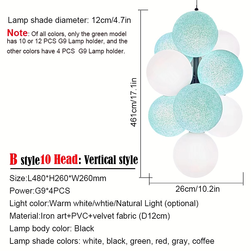 Artistic Style Velvet FabricPVC Simple Found Ball Molecular Pendant Lamp Bedroom Bedside Restaurant Pendant Lamp Creative Molecular Round Ball Pendant Lamp 2025 - $399.99 –P2