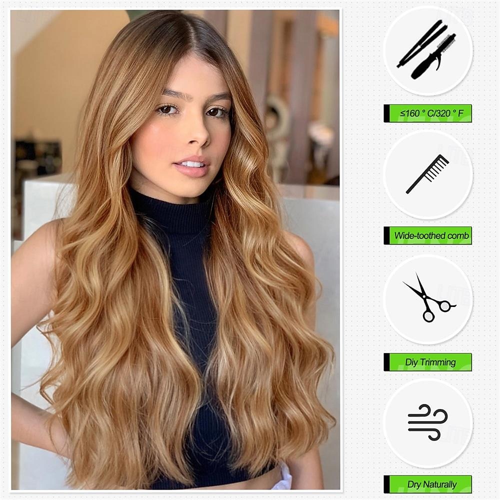 Long Burgundy Wavy Wig for Women 26 Inch Middle Part Wine Red Curly Wig Natural Looking Synthetic Heat Resistant Fiber Wig for Daily Party Use 2026 - $29.99 –P14