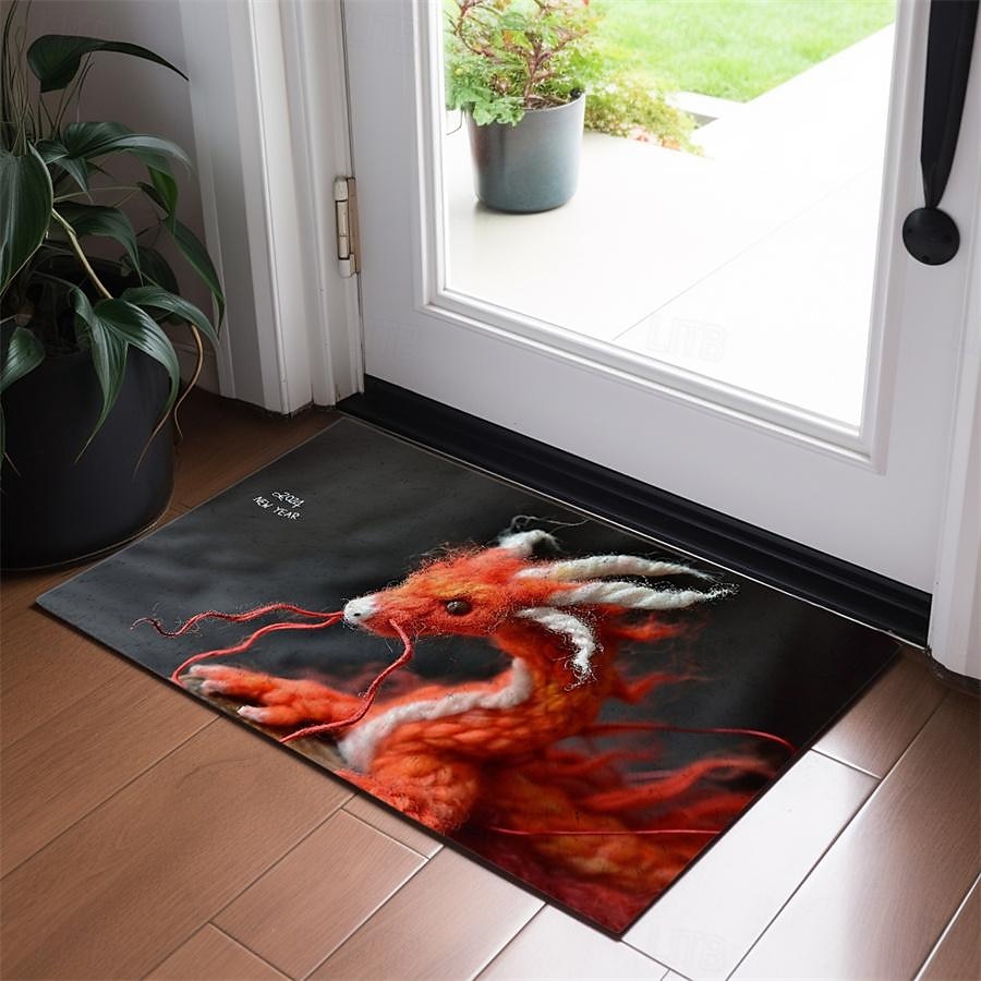 Bunte Drachen-Fußmatte, Fußmatten, waschbare Teppiche, Küchenmatte, rutschfester, ölbeständiger Teppich, Innen- und Außenmatte, Schlafzimmer-Dekoration, Badezimmermatte, Eingangsteppich 2025 - $16.99 –P9