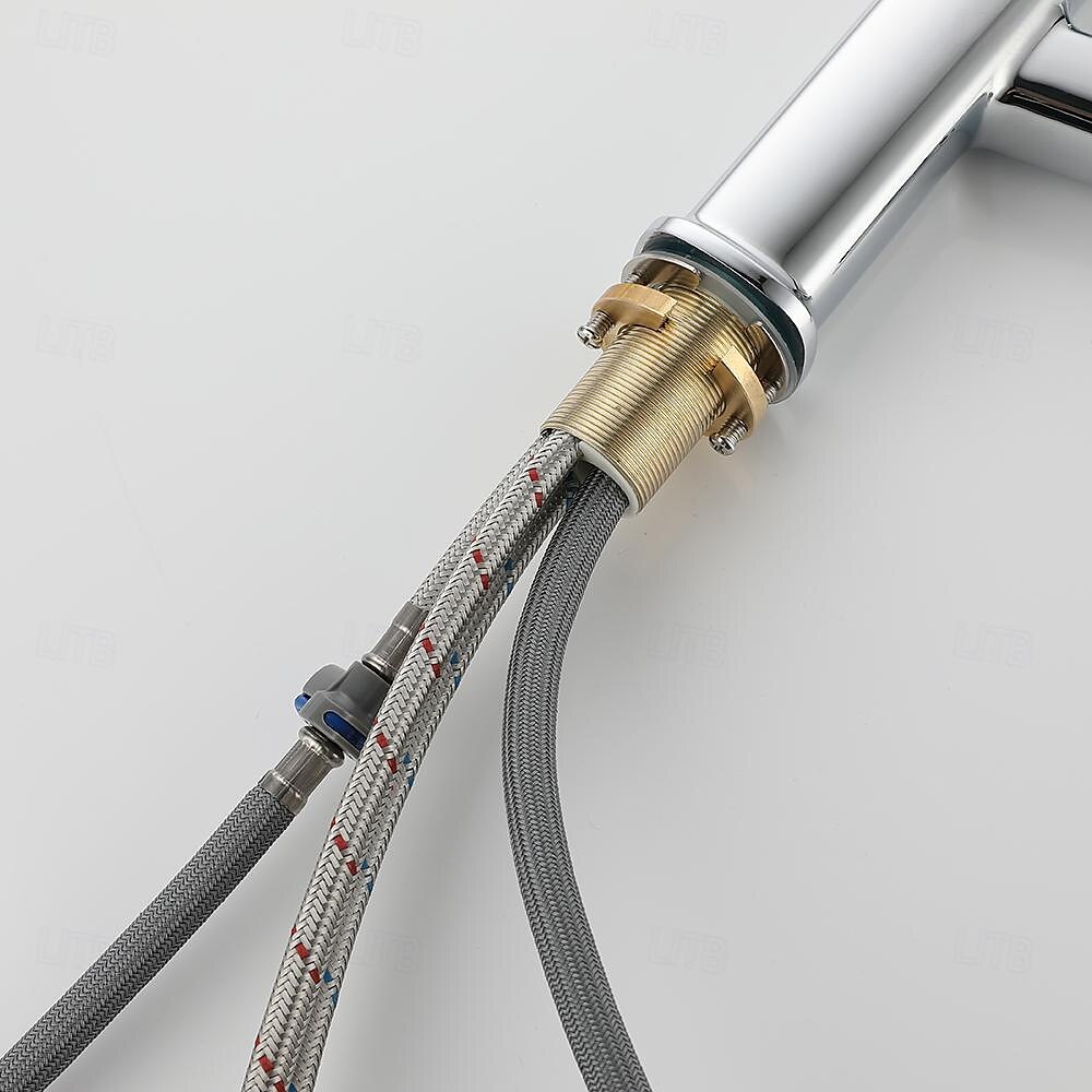 2025年 バスルームのシンクの蛇口 - 引出式 電気メッキ センターセット シングルハンドルつの穴Bath Taps  コレクション – $129.99 –P4