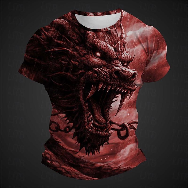 Bărbați Grafic Animal Balaur Tricou Manșon scurt Tricou Tipărire 3D Stil Nautic Cămașă Zilnic Designer Casual Sport exterior Concediu Ieșire Verde Deschis Albastru piscină Roșu Primavara vara 2025 - $17.99 –P6