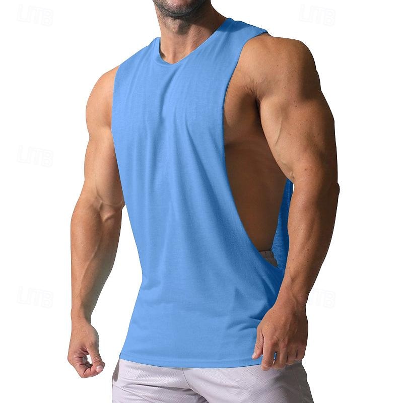Herren Tank Top Shirt Unterhemden Ärmellos Rundhalsausschnitt Frühling Sommer Glatt Modisch Designer Basic Sexy Urlaub Strasse Ausgehen Hellblau Weiß Rosa Top T-Shirt für Herren 2025 - $10.49 –P11