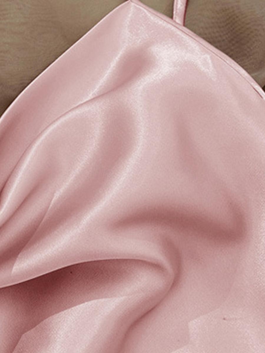 pyjamassett for kvinner 3 deler ren farge moteelskere komfort hjem daglig seng sateng silke pustende stropper ermeløse stropp topp shorts ryggløs elastisk midje sommer vår hjemmeantrekk 2025 - $19.49 –P4
