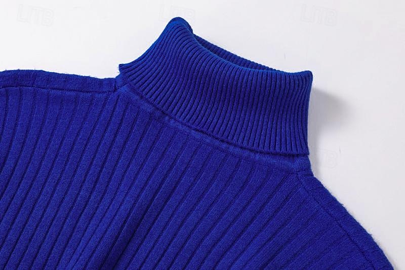 Herren Pullover Zur Seite fahren Gerippt Gedrehtes Stricken Cropped Strick Feste Farbe Rollkragen warm halten Moderne zeitgenössische Arbeit Freizeitskleidung Bekleidung Herbst Winter Kamel Wein S M L 2025 - $14.99 –P3