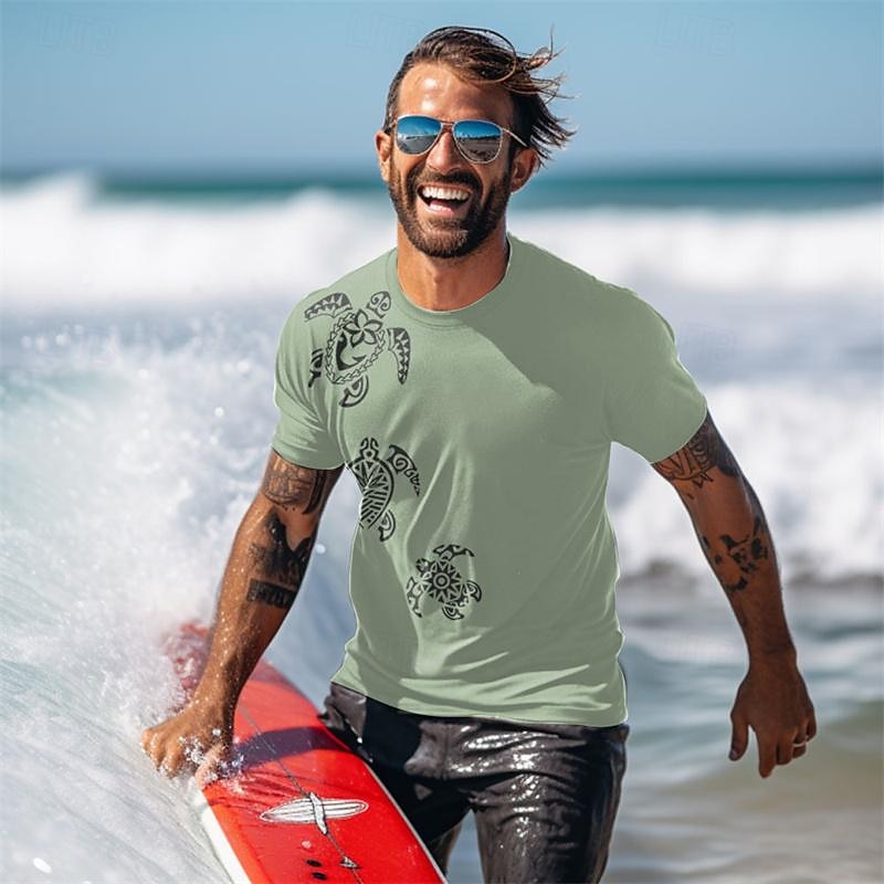 Herren Grafik Tiermotiv Schildkröten T Shirt Kurzarm T-Shirt 3D-Druck Rundhalsausschnitt Hemd Mode Täglich Lässig Urlaub Sport im Freien Ferien Blau Schwarz Weiß Frühling & Sommer Bekleidung S M L XL 2026 - $19.49 –P5