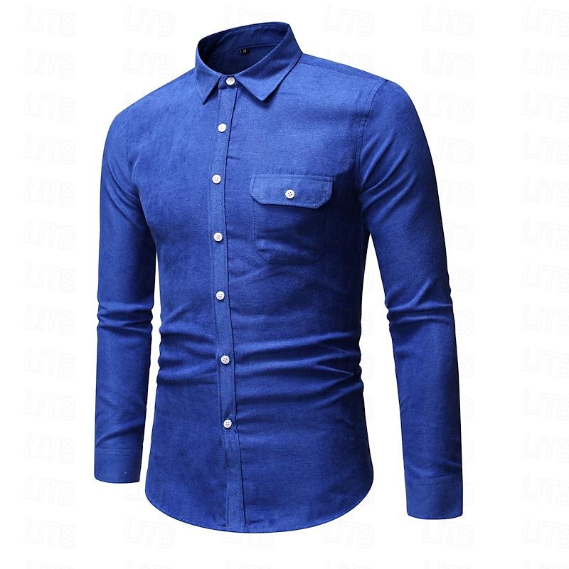 Per uomo Camicia Camicie Camicia con bottoni Liscio Matrimonio Giornaliero Nero Bianco Giallo Vino Manica lunga Collo ripiegabile Primavera & Autunno Abbigliamento Tasche del 2025 a $32.99 –P10