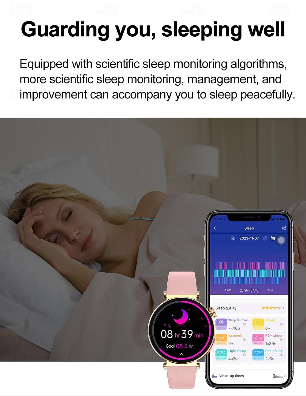 2025年 iMosi ECG PPG女性用スマートウォッチ 1.27インチフルタッチスクリーンBluetooth通話温度モニターペドメーターAndroid iOS対応ハンズフリー通話防水IP68  コレクション – $78.99 –P15