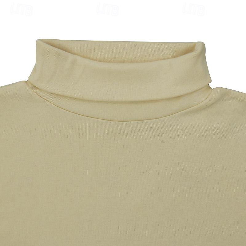 Men's T Shirt Tee Turtleneck shirt Knit Tee Long Sleeve Turtleneck Spring & Fall Plain Fashion Designer Basic Knit Vacation Street Going out Black Wine Navy Blue Top Tee for Men 2025 - $25.99 –P9