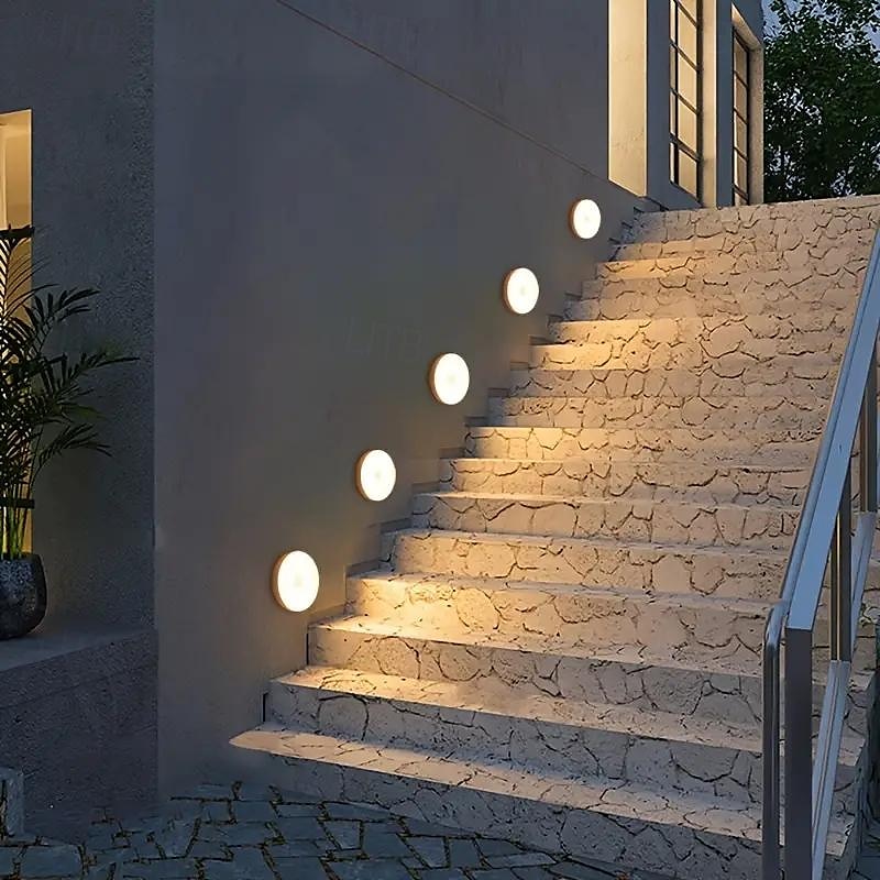 Luci da esterni con sensore di movimento luci notturne ricaricabili tramite USB luci da esterni a led luci notturne a led per corridoi armadi armadi scale camere da letto cucine e cortili 1/3 pezzi del 2025 a $9.99 –P2