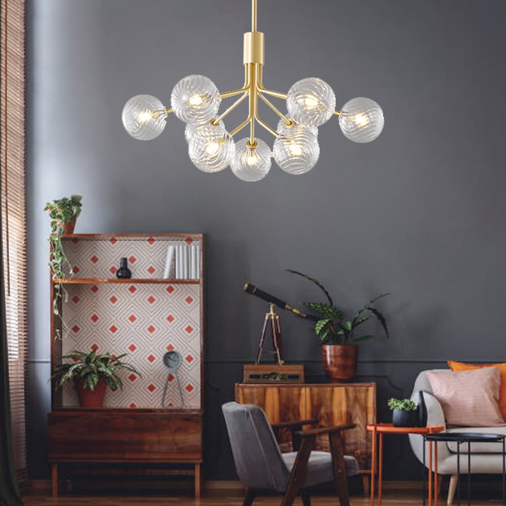 9-Licht 110 cm Laterne Desgin Insel Design Pendelleuchten Kupfer Glas Künsterlischer Stil Stilvoll Messing Modern Nordischer Stil 110-120V 220-240V 2025 - $615.59 –P11
