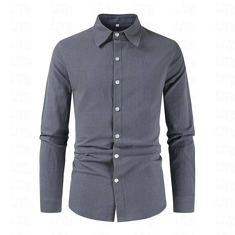 Per uomo Camicia Camicia di lino Camicia Estiva Camicia da Spiaggia Semplice Vacanza Camicia hawaiana Nero Rosa Blu marino Viola Manica Lunga Bavero Primavera & Autunno Abbigliamento Bottonato del 2025 a $25.99 –P6