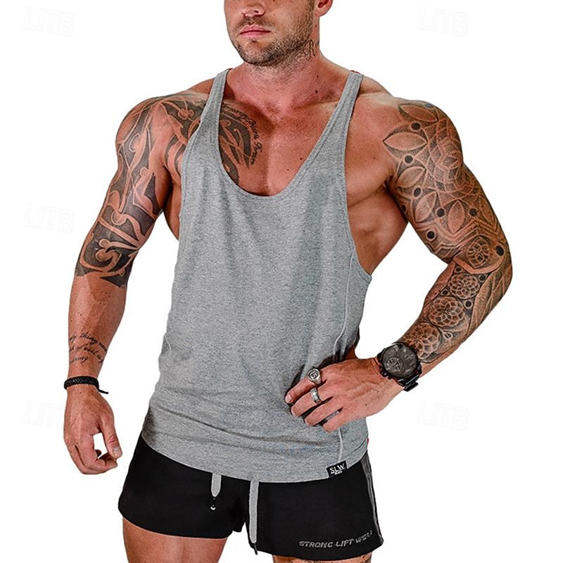 Herren Tank Top Weste Unterhemd Ärmelloses Shirt Ärmellos U-Ausschnitt Sommer Farbblock Mode Designer Basic Urlaub Straße Ausgehen Schwarz Weiß Rot Top T-Shirt für Herren 2025 - $18.49 –P2