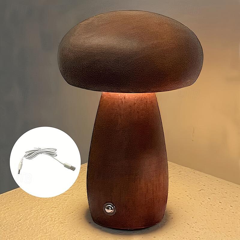 Lampe led champignon rechargeable, veilleuse de table créative, veilleuse de chevet, interrupteur tactile, lumière d'ambiance, cadeau de 2025 ? $21.99 –P4