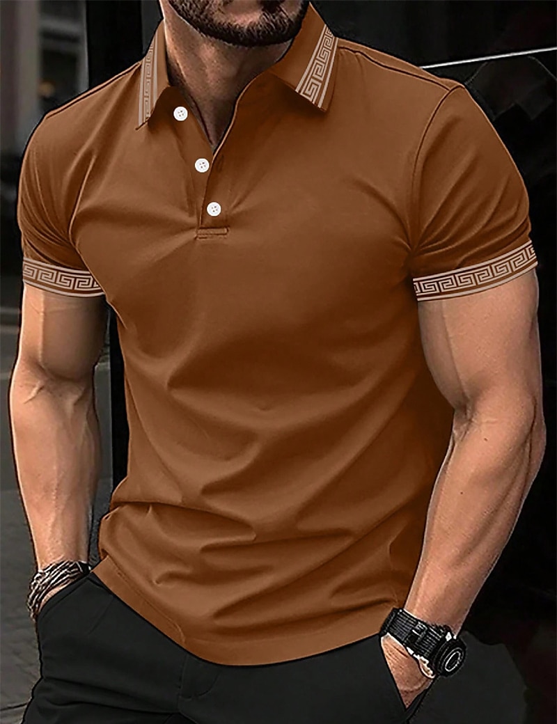 Herren Poloshirt Polos mit Knöpfen Casual Sport Kargen Kurzarm Modisch Basic Farbblock Patchwork Sommer Regular Fit Schwarz Armeegrün Burgunderrot Marinenblau Beige Poloshirt 2025 - $17.99 –P17