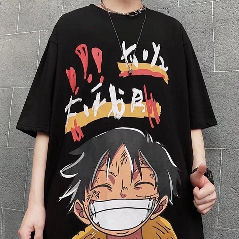 One Piece Monkey D. Luffy T-skjorte Tegneserie Manga Animé Graphic Til Par Herre Dame Voksne Karneval Maskerade Varmstempling Fritid / hverdag 2025 - $13.99 –P9