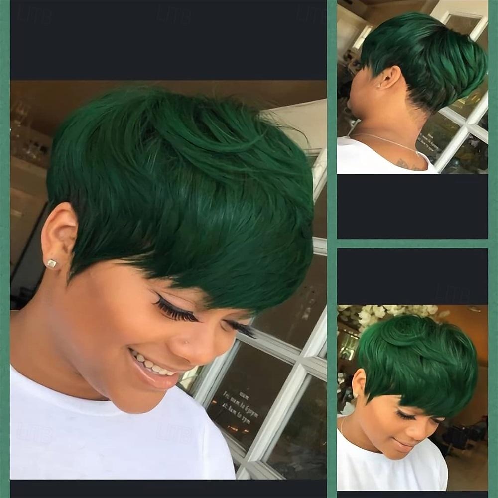 Perruques Courtes Synthétiques pour Femmes Noires/Blanches Cheveux de Couleur Naturelle Perruques pour Femmes Perruques Cheveux Courts avec Frange Perruques de la Saint-Patrick Perruques d'Halloween de 2025 ? $20.99 –P1