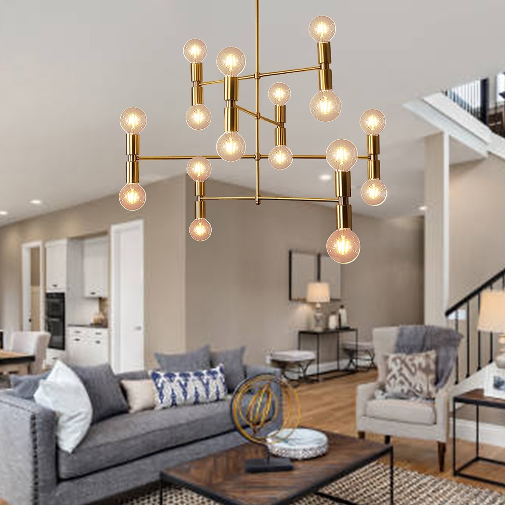 led μενταγιόν 55/100cm φωτιστικό οροφής ρυθμιζόμενο ύψος μενταγιόν μοντέρνο φωτιστικό οροφής μέσα του αιώνα για σαλόνι, τραπεζαρία, κουζίνα 2025 - $503.99 –P16