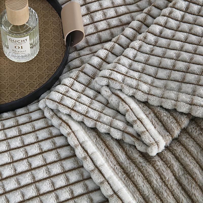 Thickened Solid Color Pineapple Checked Flannel Blanket Coral Velvet Sofa Cover Blanket Air Conditioning Blanket Nap Blanket 2025 - $8.49 –P12