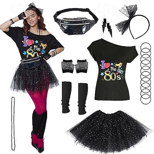 Retro Vintage Anos 80 Japonesa/Curta Conjunto de acessórios Fantasia Mulheres Dia Das Bruxas Carnaval Baile de Máscaras Festa / Noite Parada do Orgulho Mês do Orgulho Adulto Saias Luvas Aquecedores de 2025 por $47.99 –P1