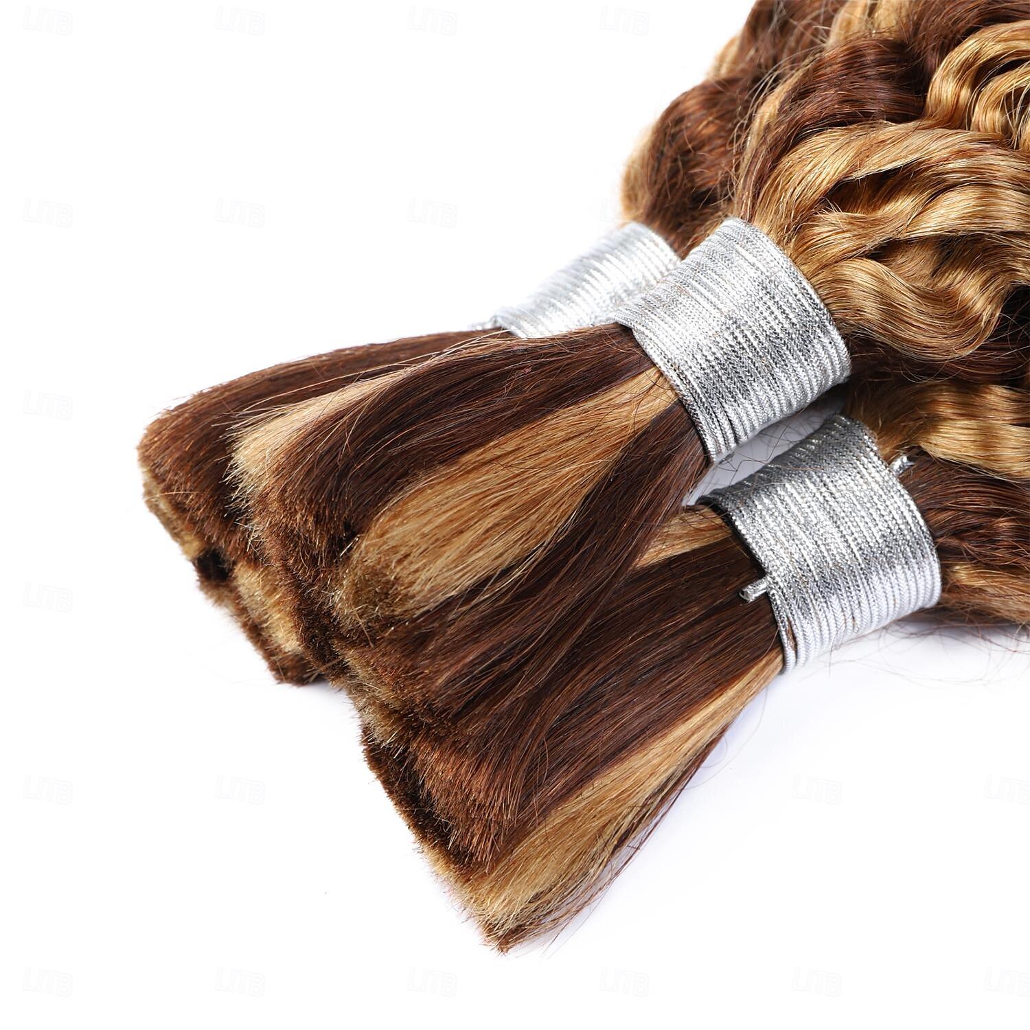 1 fascio di capelli umani in massa con onde profonde p4/27 per intrecciare fasci del 2025 a $62.99 –P4