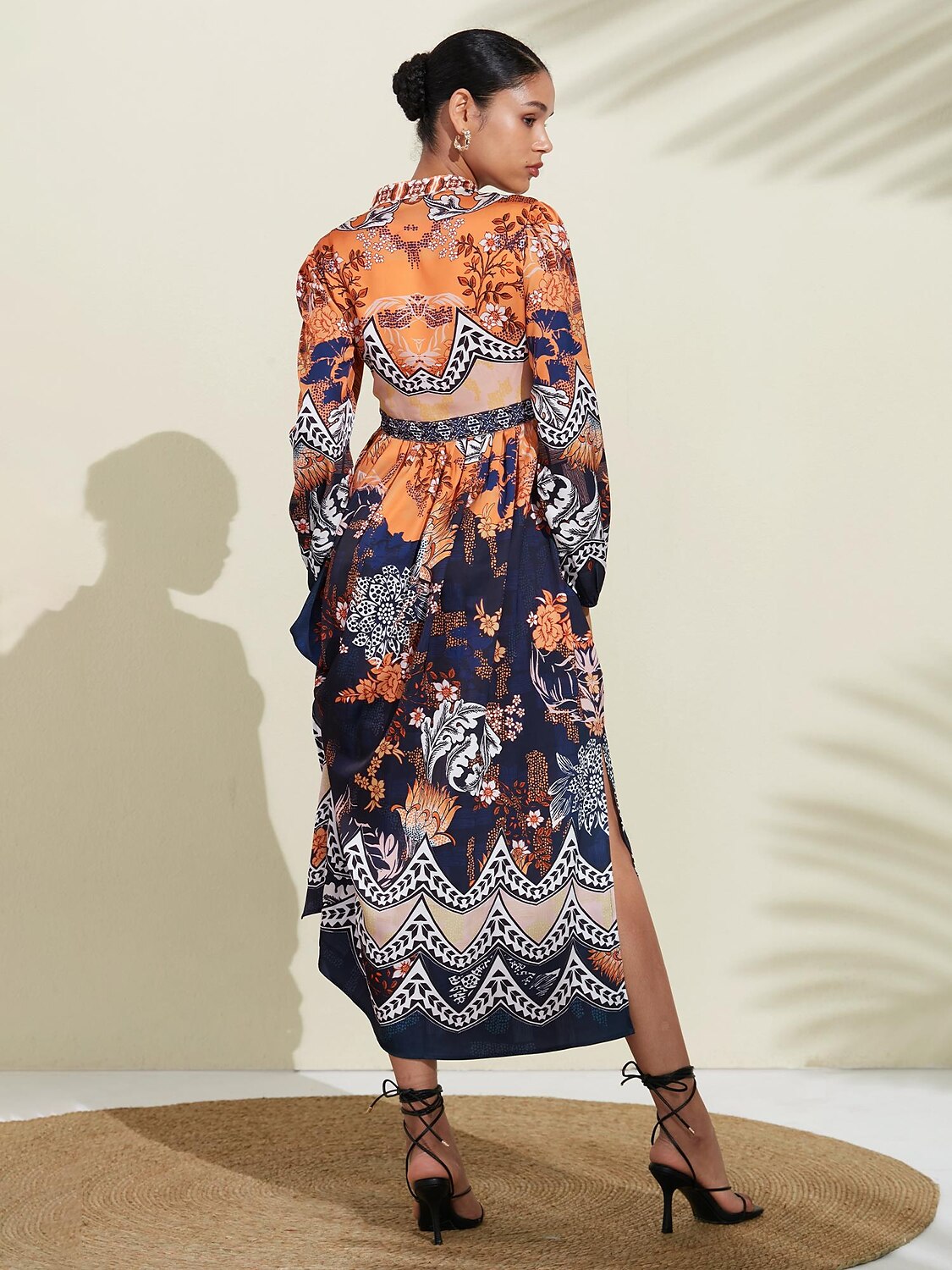 vestido boho floral con cuello en v y puños elásticos 2025 - $72.99 –P3
