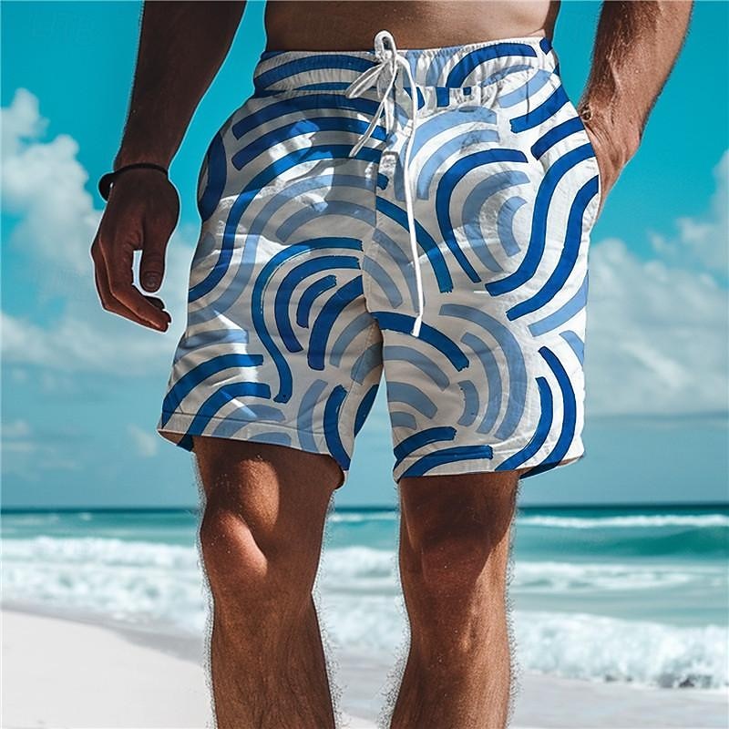 Waves Men's Resort 3D Printed Board Shorts Swim Trunks Elastic Waist Drawstring with Mesh Lining Aloha Hawaiian Style Holiday Beach S TO 3XL 2025 - $19.99 –P6