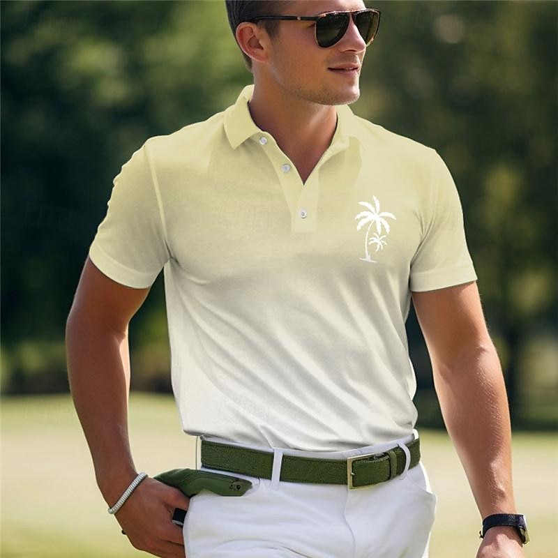 Kentucky Derby Miesten Havaijilaiset poolopaidat Golfpaita Lyhythihainen Poolopaidat Kauluspaidat Vapaa-aika Ranta-asut Lomavaatteet Trooppiset vaatteet Juhla-asut Napit 3D-tulostus Kesä Keltainen 2025 - $22.99 –P5