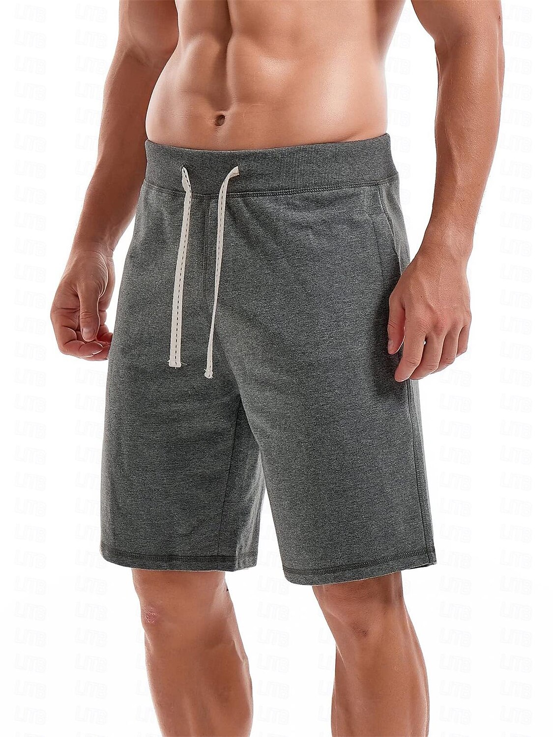 Men's Sweat Shorts Shorts Workout Shorts Casual Shorts Drawstring Pocket Elastic Waist Plain Comfort Breathable Knee Length Casual Daily Holiday Sports Fashion Blue Khaki Micro-elastic 2026 - $18.99 –P5